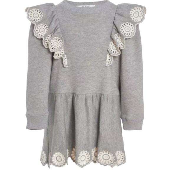 Sea New York Blaine Embroidery Kids L/S Dress Gray 12Y